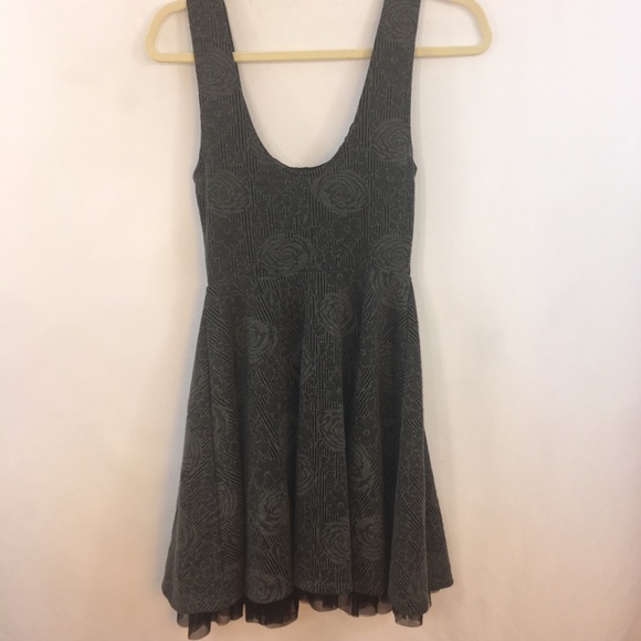 Free People Mini Dress XS Beaded Floral Fit Flare - Picture 6 of 6